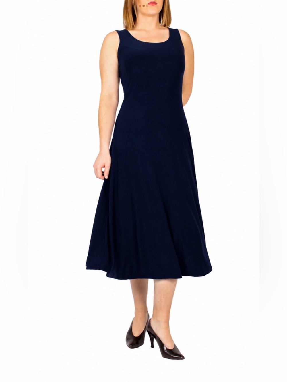 DKR Apparel Tank Style 3/4 Length Dress-Navy